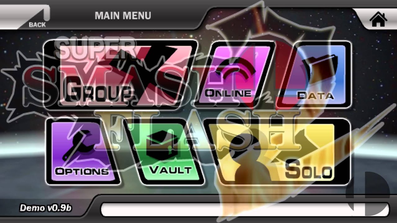 Super Smash Flash 2 V0.9b - Main Menu