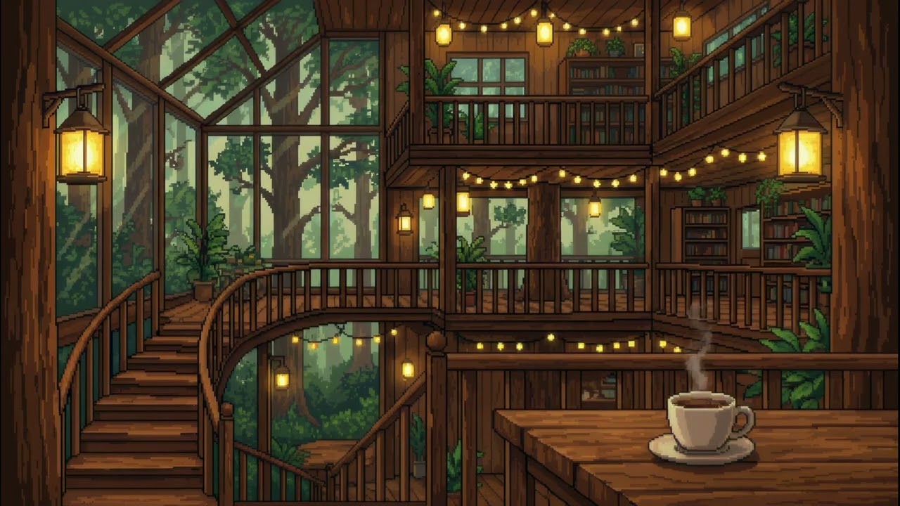 Pixel Forest Café Ambience 🌲☕ | Lo-Fi for Study and Focus