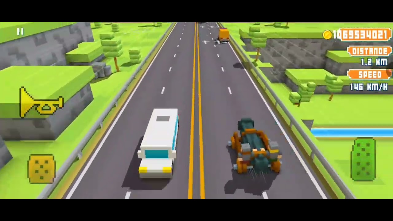 Blocky highway 2015 Castle Carros Speedrun 165km/h Gameplay 