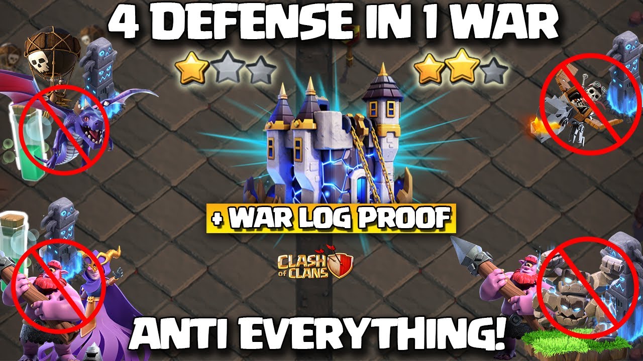 After Update New Th18 War Base + Th18 LEGEND Base🔥4 Defense in 1 war! Th18 Anti Thrower Base coc