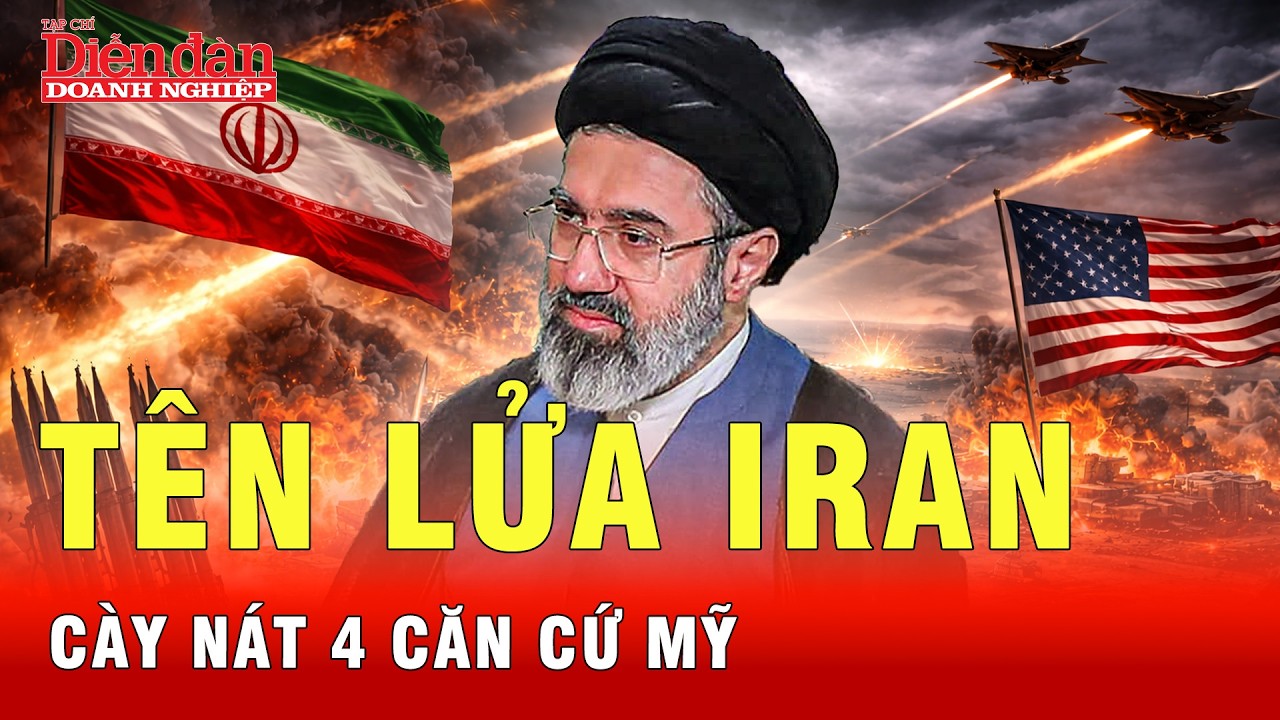 Khoảnh khắc 4 căn cứ Mỹ hứng trọn bộ tên lửa Iran  | Tin tức 24h