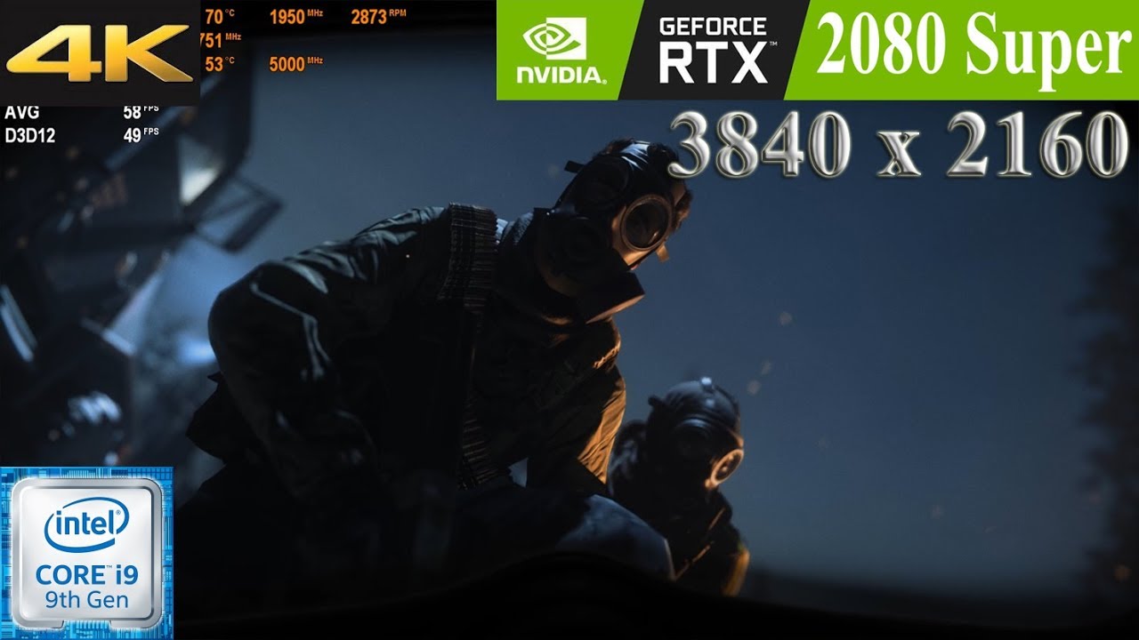 COD Modern Warfare: GeForce RTX 2080 Super | 3840 x 2160p 4K | High Settings | Ray Tracing ON