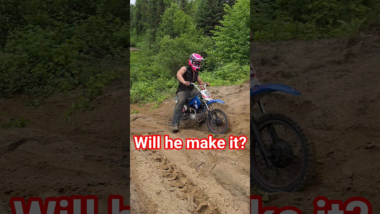 pitbike hillclimb in sand dunes #honda #crf70 #pitbike #minibike #dirtbike #funny