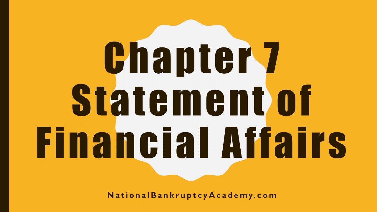Chapter 7 Statement of Financial Affairs Preview, Official Bankruptcy Form 107