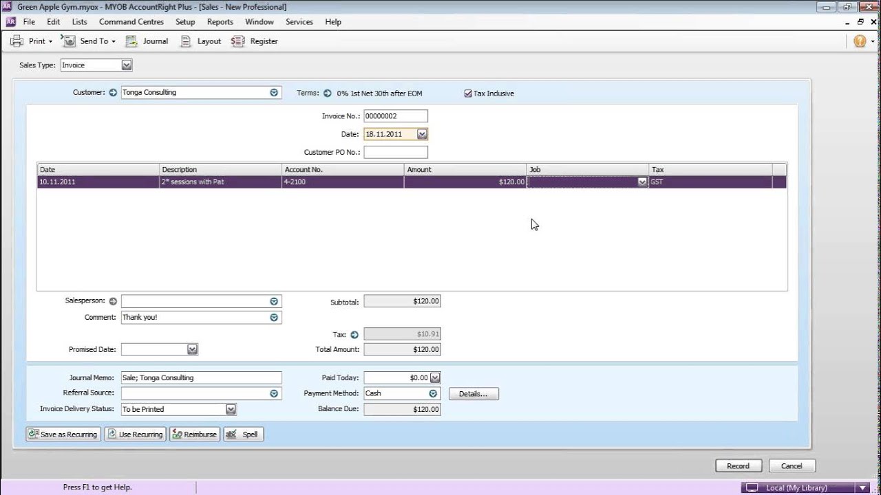 Free MYOB Training Day 3 SALES (5/9)