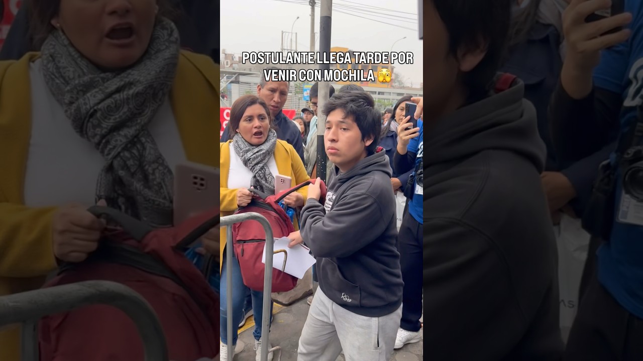 Postulante a UNI llega tarde y no sabe dónde dejar su mochila 🫣 la abandonó al lado de la puerta
