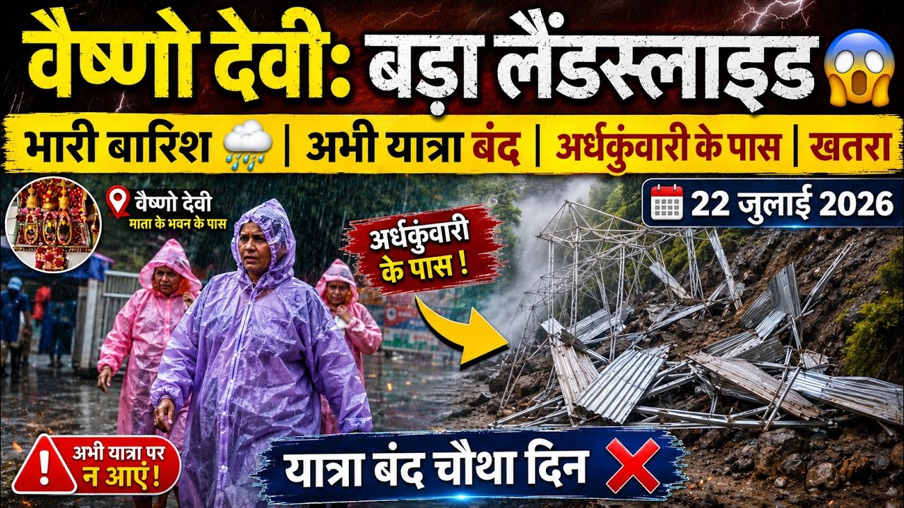 Vaishno Devi: Major Landslide | Heavy Rain🌧️| Yatra Suspended Now #vaishnodeviyatra #yakshom #vai...