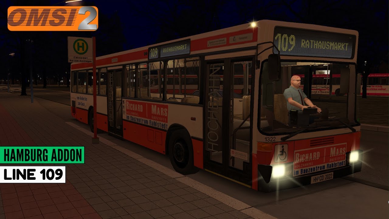OMSI 2 Bus Simulator - Hamburg Addon | Line 109 U Alsterdorf to Rathausmarkt