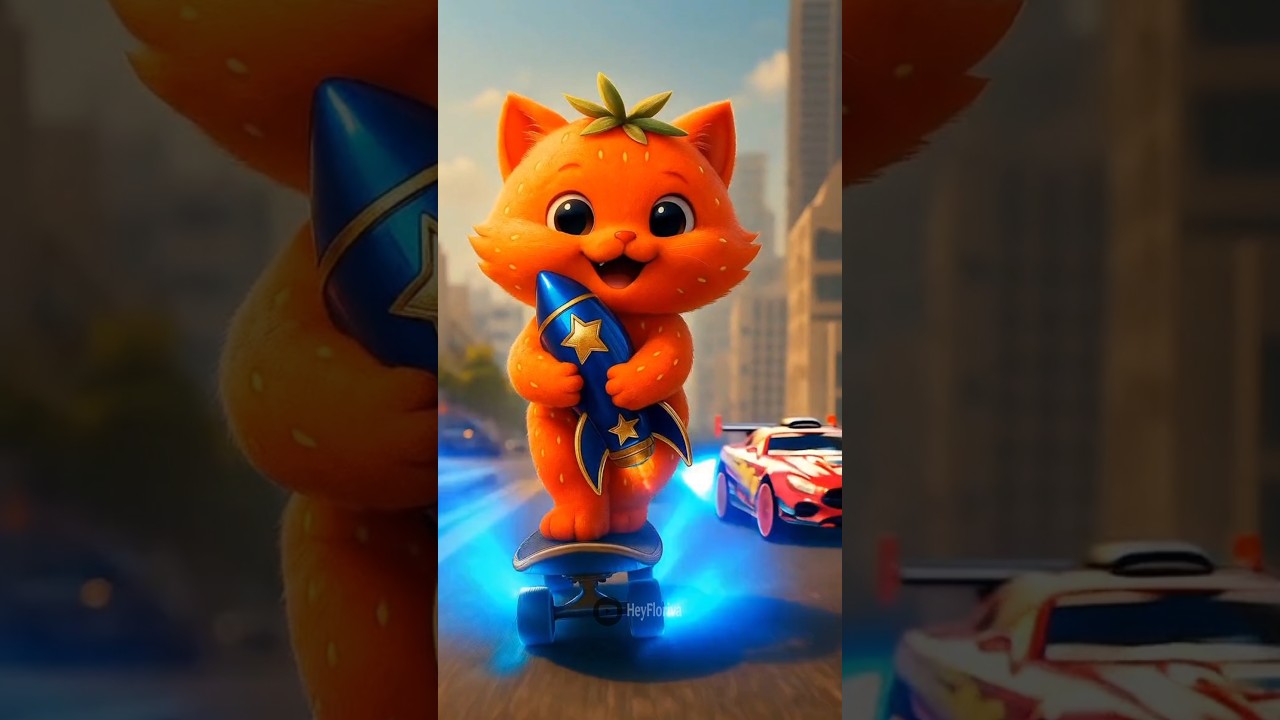 The Magical Rocket Ride: A Strawberry Cat's Wholesome Adventure! #cat