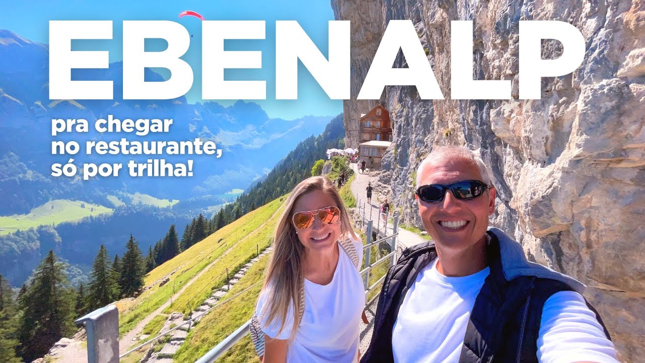 EBENALP: trilha para chegar no AESCHER, o famoso RESTAURANTE no meio do penhasco, na SUÍÇA! 4k🇨🇭