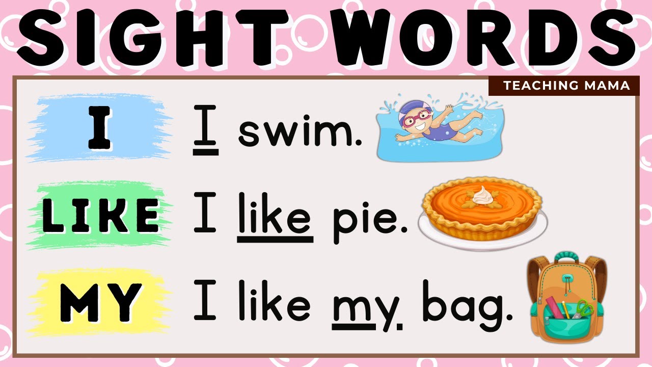 LET'S READ! | SIGHT WORDS SENTENCES | I, LIKE, MY | PRACTICE READING ENGLISH | TEACHING MAMA