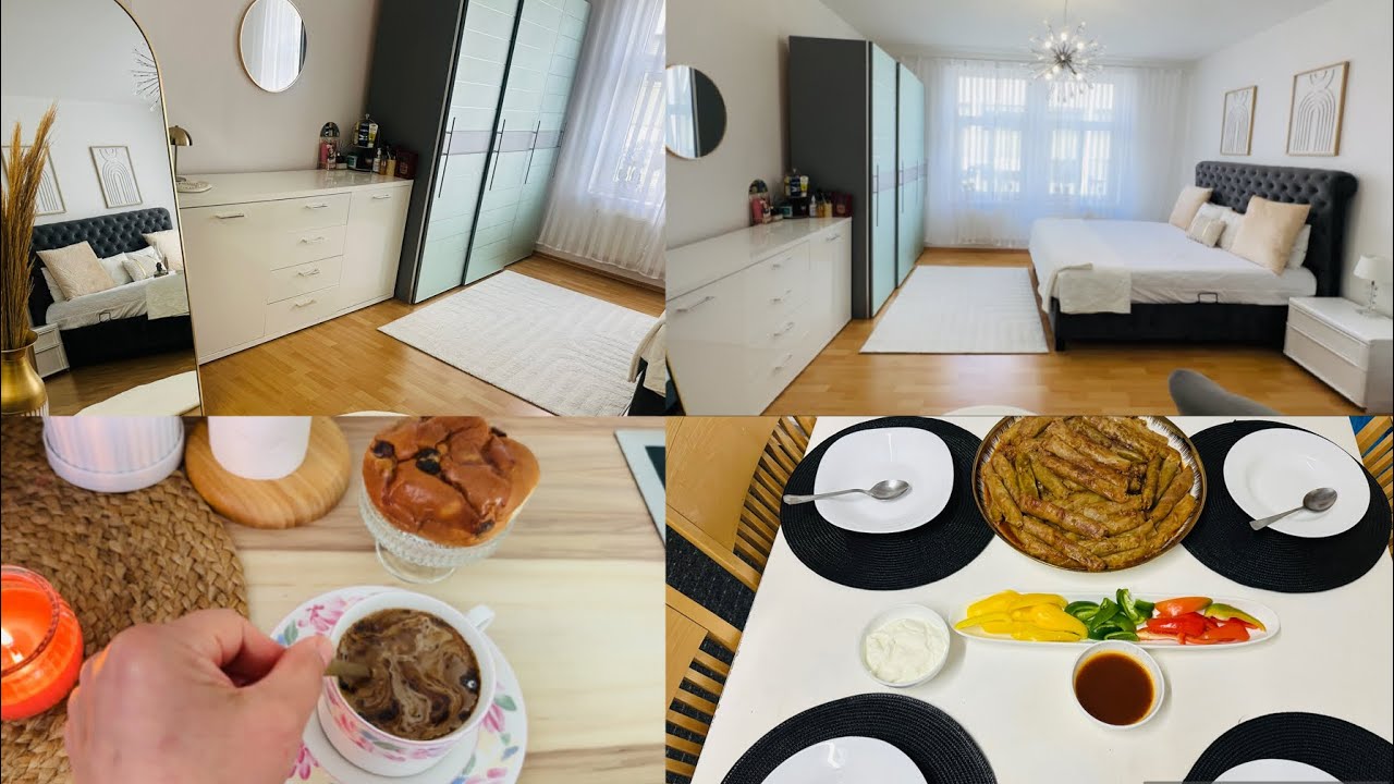 ‏تنظيف عميق لغرفة النوم 🛏️ قبل✨ وبعد 😁أطيب محاشي ملفوف 🍱😋