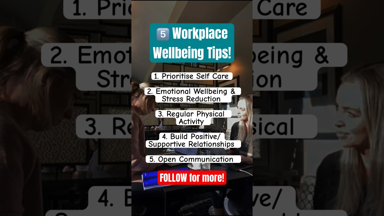 5 Workplace Wellbeing Tips! #workplacewellbeing #workplacewellness #wellbeingtips #wellnesstips