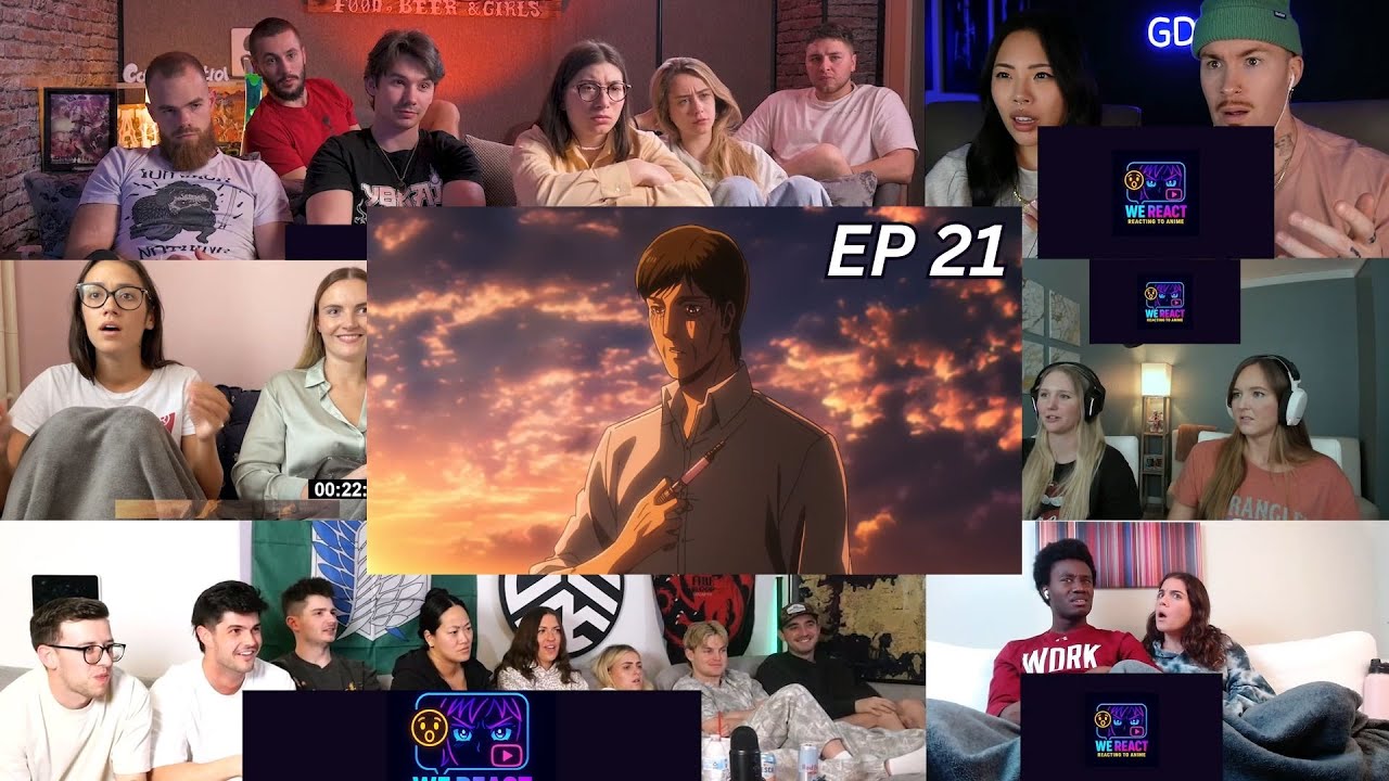 Attack on Titan Season 03 Episode 21 | Reaction Mashup #anime #attackontitan #animereactionmashup