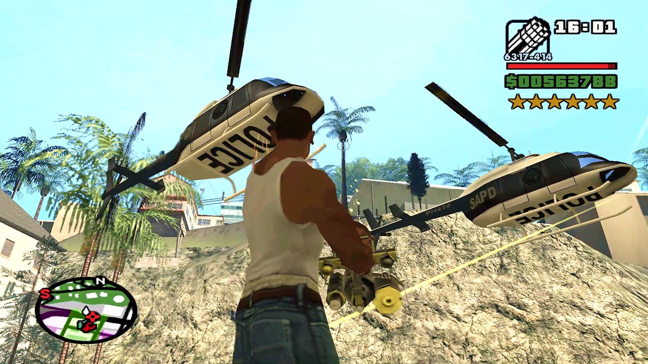 ⭐⭐⭐⭐⭐⭐SIX STARS WANTED LEVEL RAMPAGE WITH TANK | 6 STAR WANTED LEVEL ESCAPE IN GTA SAN ANDREAS
