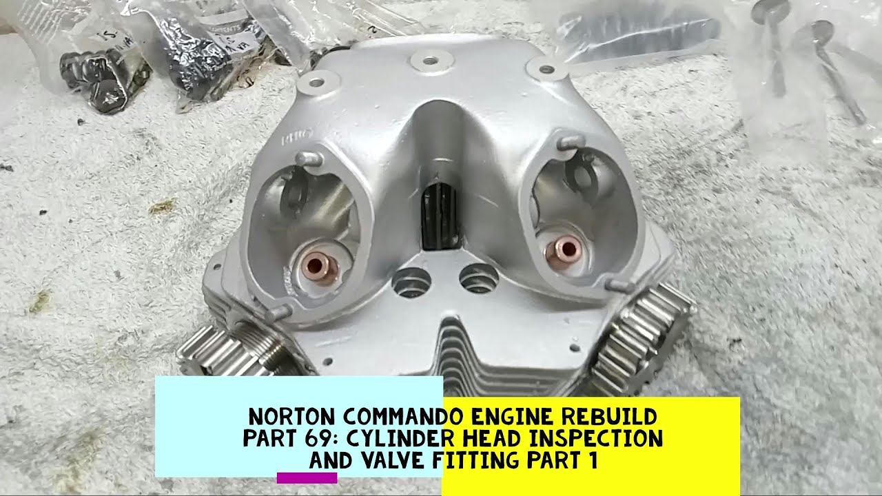 Ремонт двигателя Norton Commando. Часть 69: Осмотр головки блока цилиндров и установка клапанов. ...