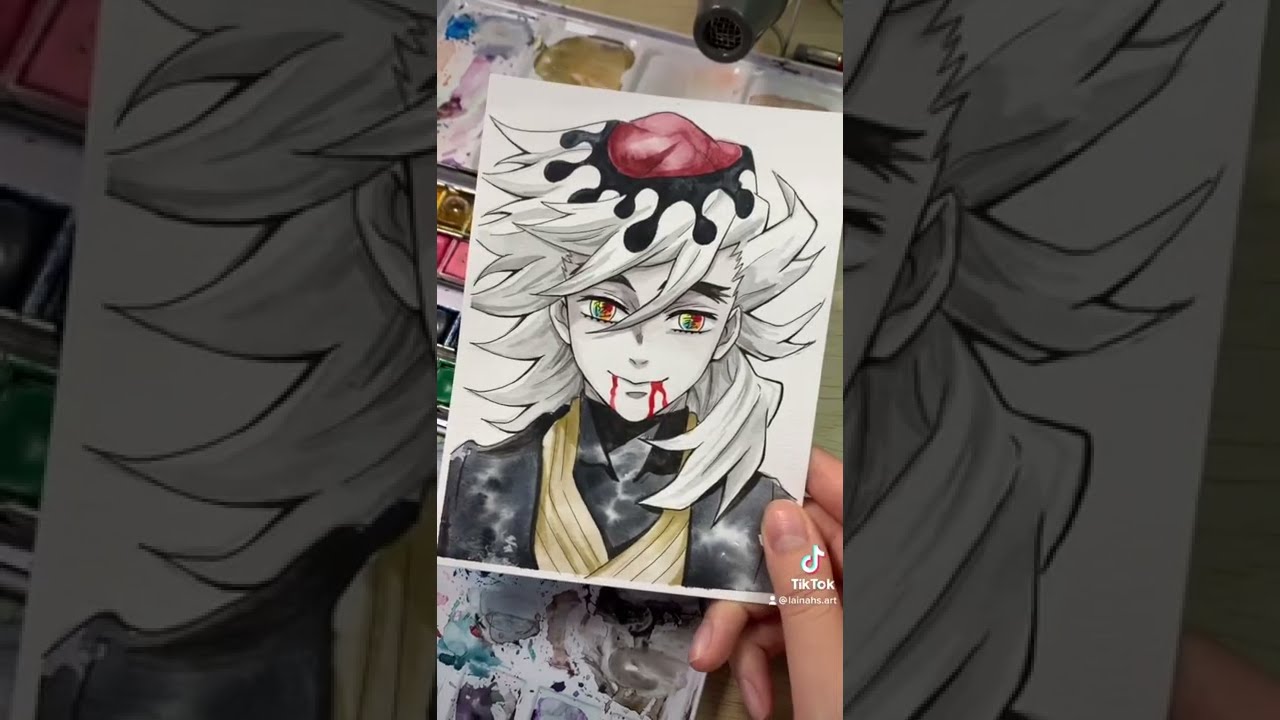 Douma art - demon slayer anime drawing tiktok lainahs.art #shorts