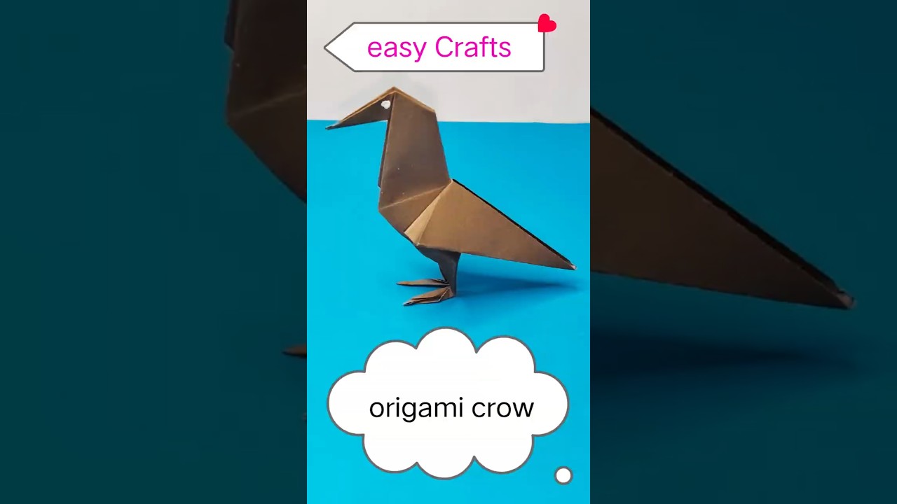 easy origami crow 💯🪶 