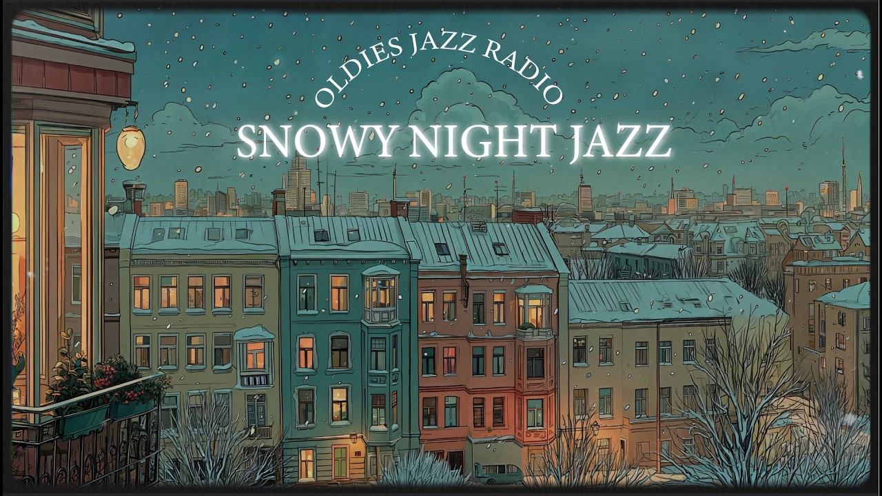 Rooftop Balcony Jazz (2 Hours) ❄️ Cozy Nostalgic Winter Night | Vintage Instrumental (No Vocals)