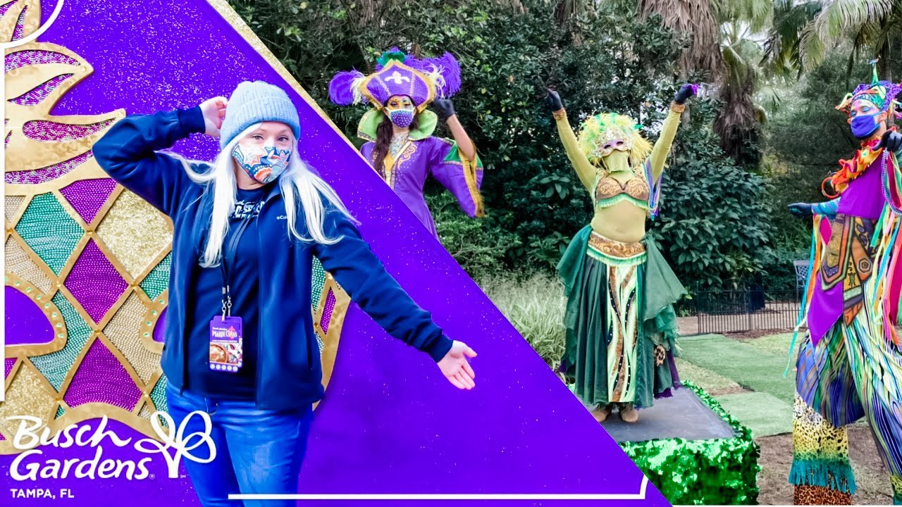 Busch Gardens Tampa Bay Mardi Gras 2021 | OPENING NIGHT EXPERIENCE - Music, Food, Rides, Atmosphere!