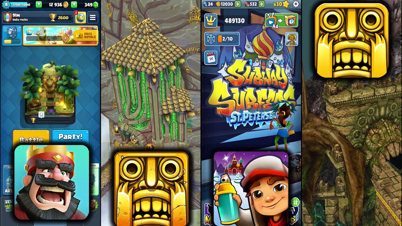 Clash Royale Vs Temple Run 2 Sky Summit Vs Subway Surfers Saint Petersburg Vs Temple Run - Endless