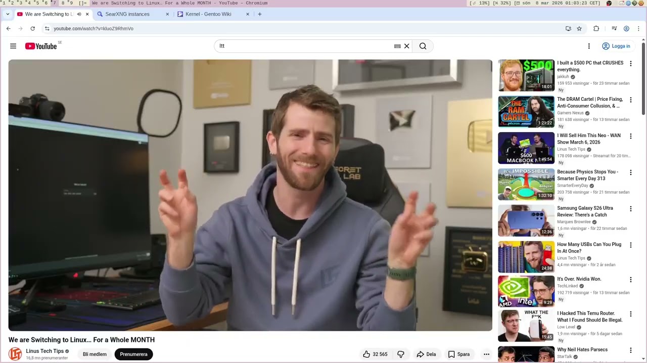 Ltt linux challange reaction as a gentoo user