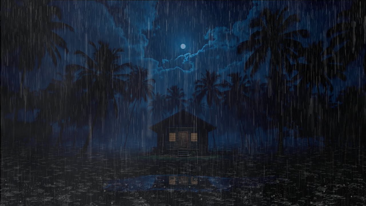Moonlit Rainy Night Cabin | Soothing Rain Sounds for Sleeping