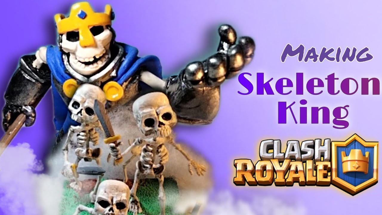 🔥Making SKELETON KING + skeleton card from CLASH ROYALE • Polymer clay tutorial 💀