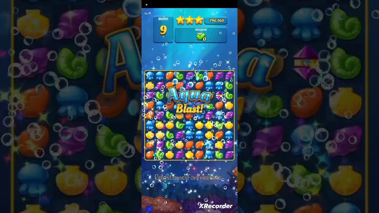 Ocean Splash : Jelly Fish Gems - fish match 3 logic puzzle game Level 11 part gameplay 
