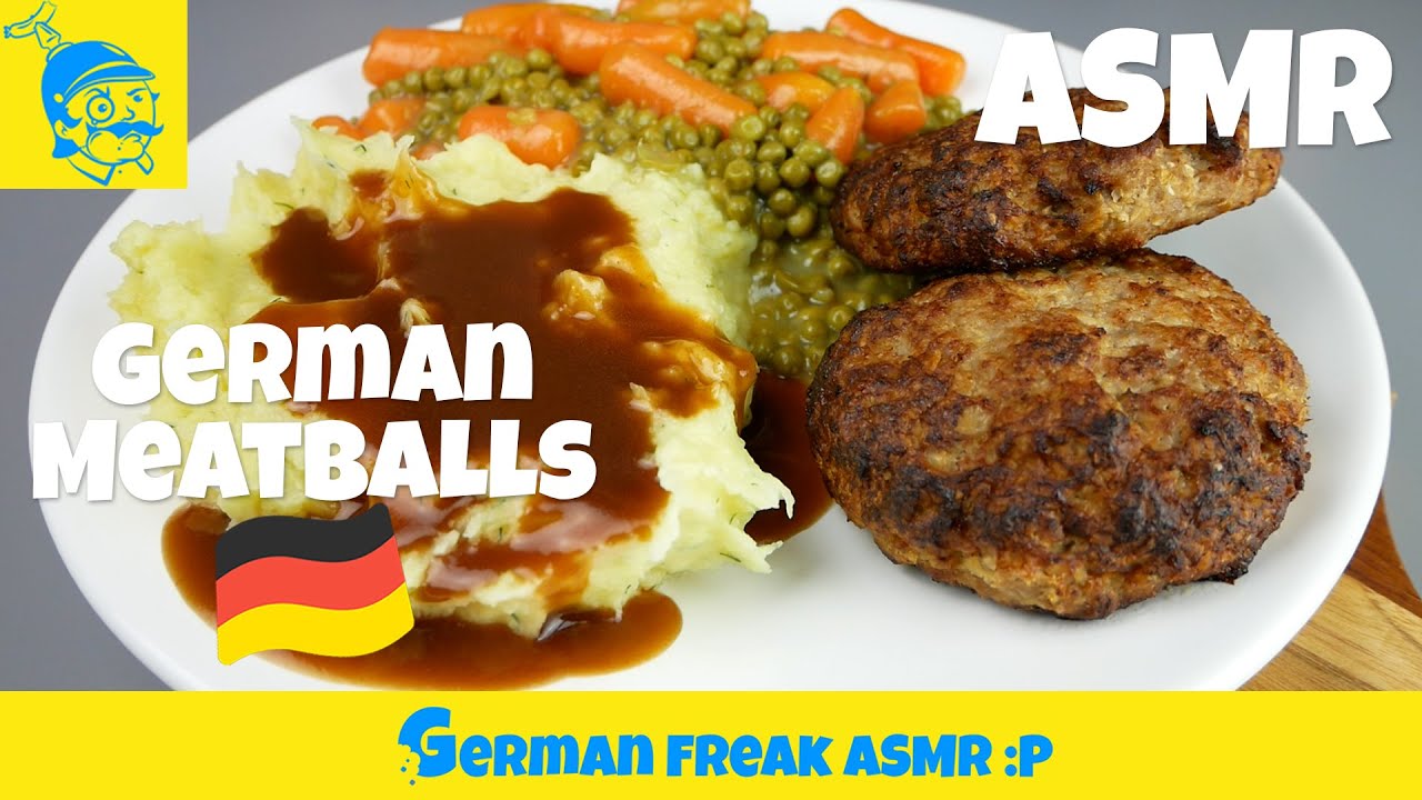 ASMR eating no talking: German meatballs 