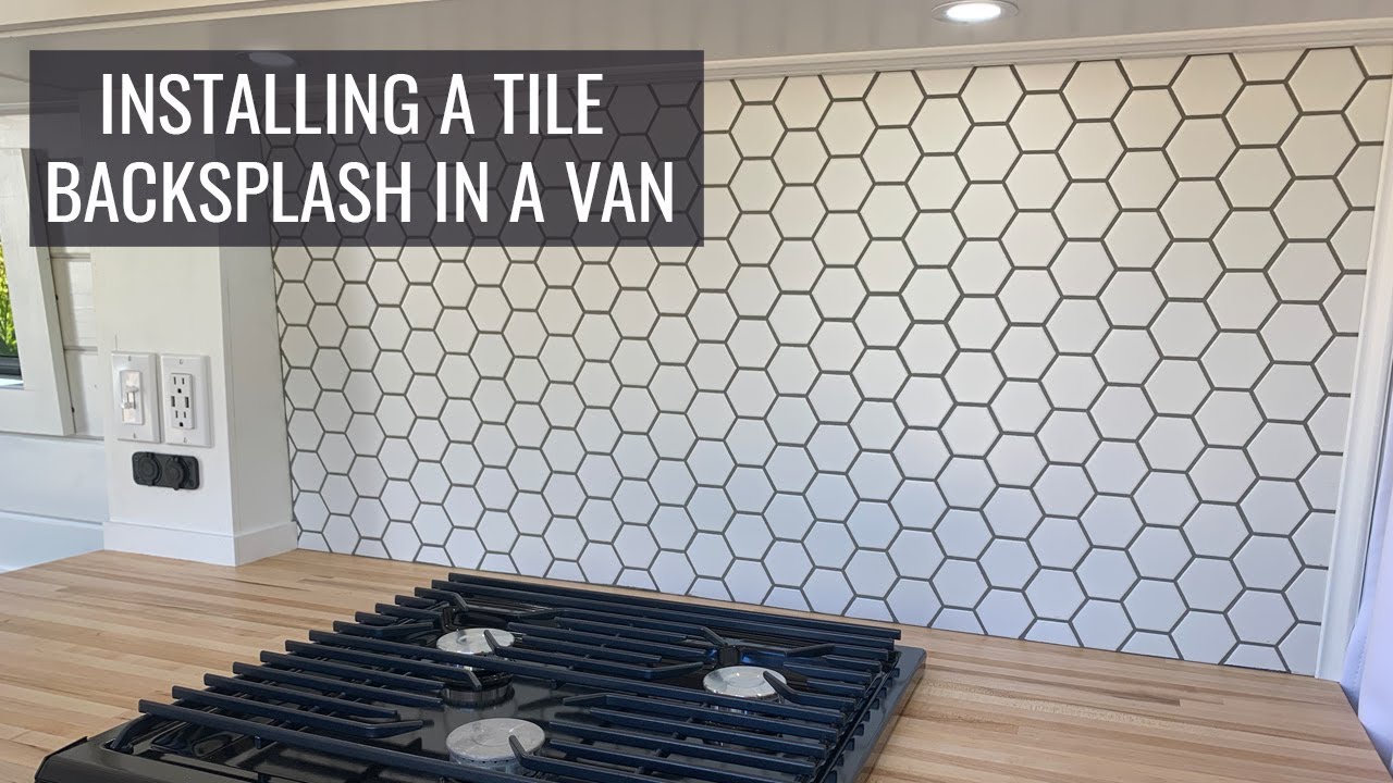 Real Hexagon Tile Backsplash in a Van! Ram ProMaster Van Build Conversion - Episode 21 | Jason Klunk