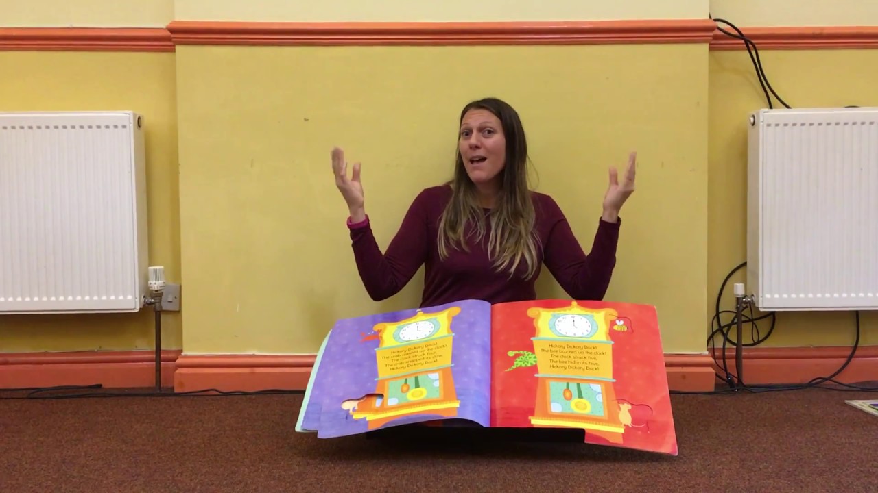 Hickory Dickory Dock - British Sign Language (BSL) and sang aloud, illustrator Kelly Coswell