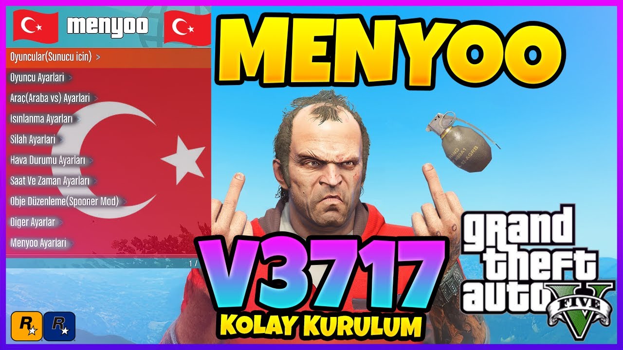 TÜRKÇE YAMALI MENYOO MODU V3717 KOLAY KURULUM | GTA 5 MENYOO  TÜRKÇE YAMA NASIL YÜKLENİR? |#gtav