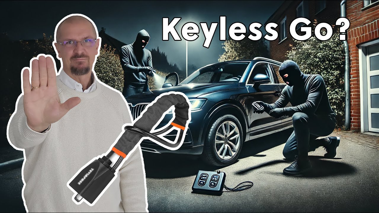 So sch&uuml;tzt du dein Auto mit Keyless-Go vor Diebstahl: Lenkradsperre! 🚗🔒 #Diebstahlschutz
