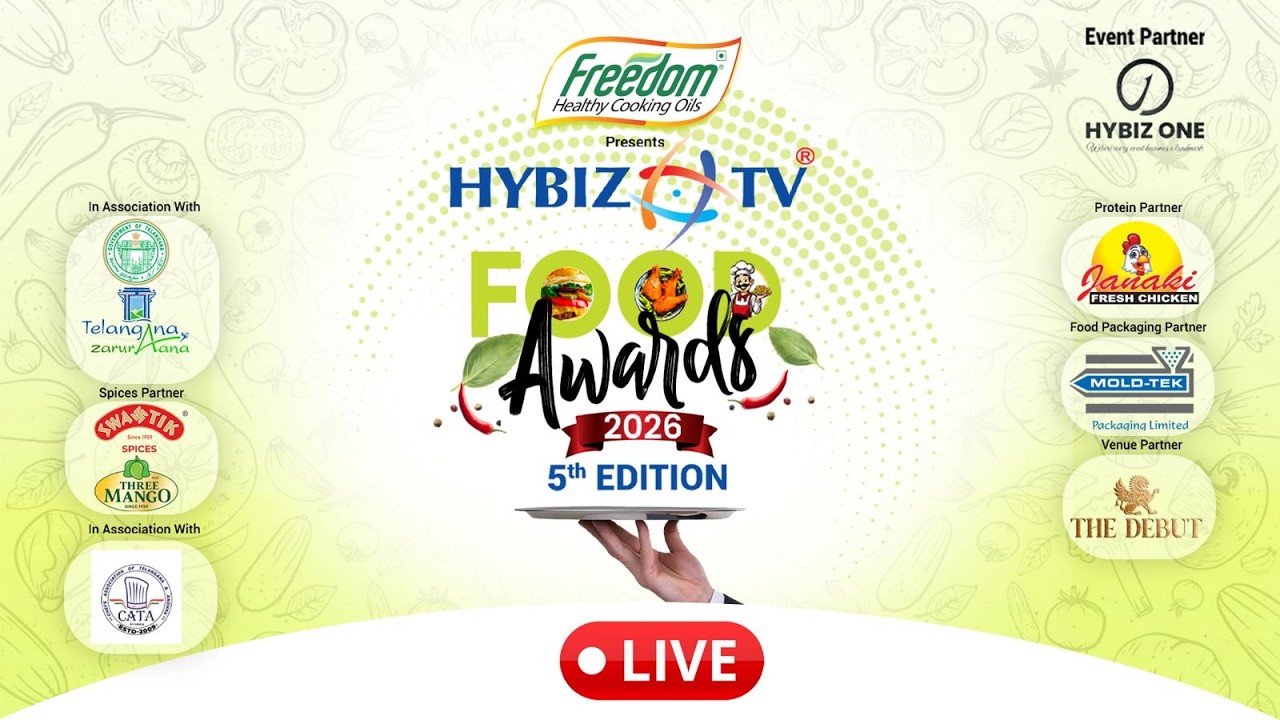 🔴 LIVE | Hybiz TV Food Awards 2026 | The Debut | Minister Jupally Krishna Rao