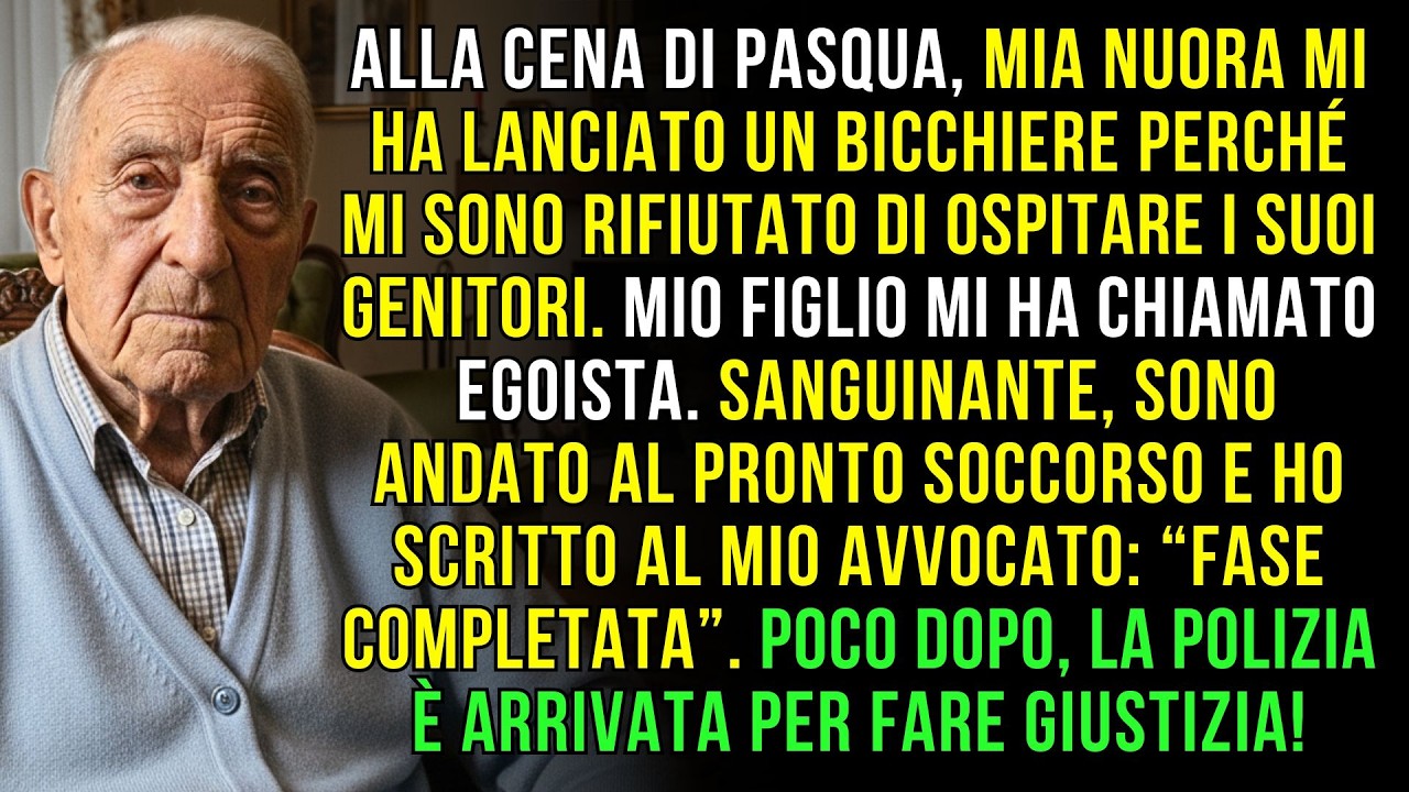 «Sei egoista!» gridò mio figlio, e sua moglie mi lanciò del vino. Chiamai il mio avvocato!