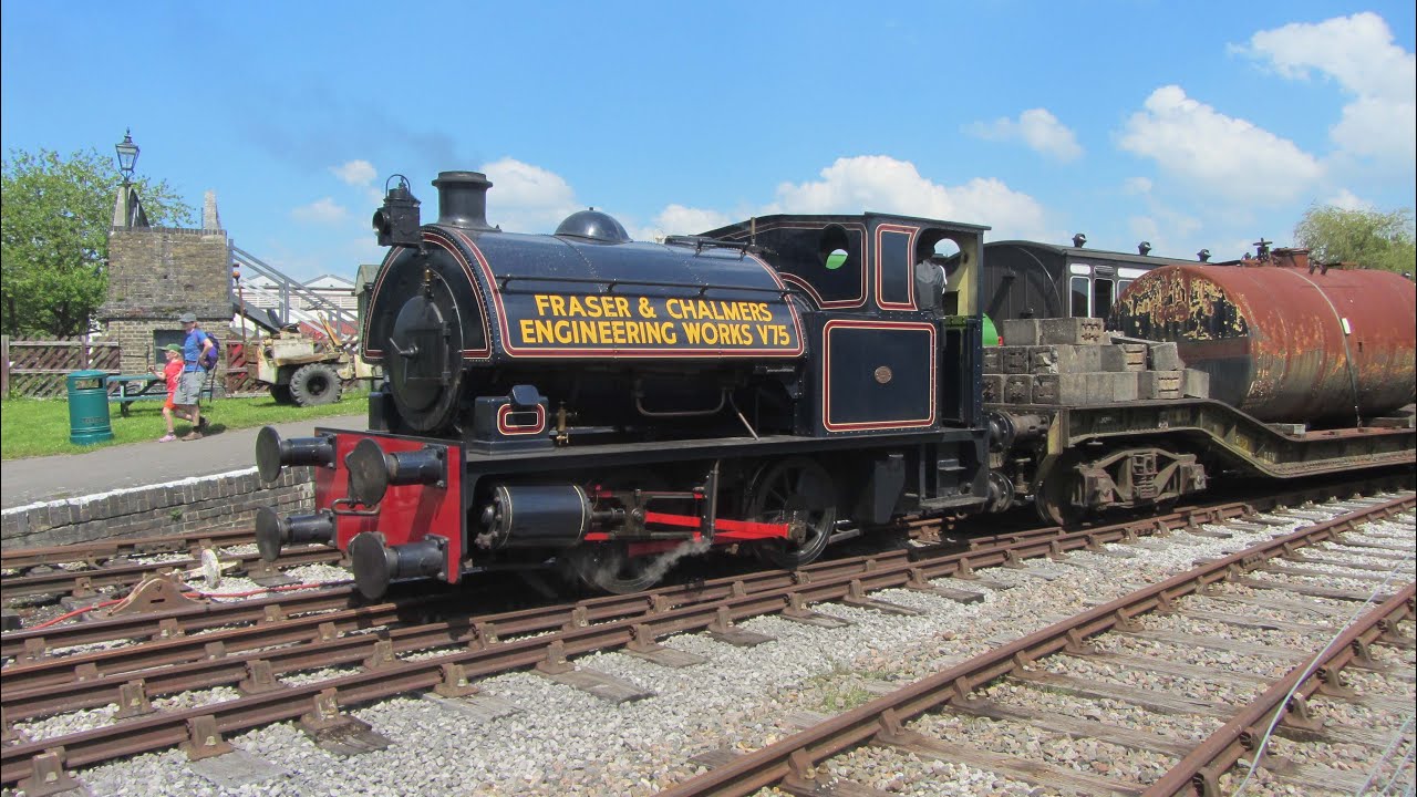 Steam trains in action at the Buckinghamshire Railway Centre.