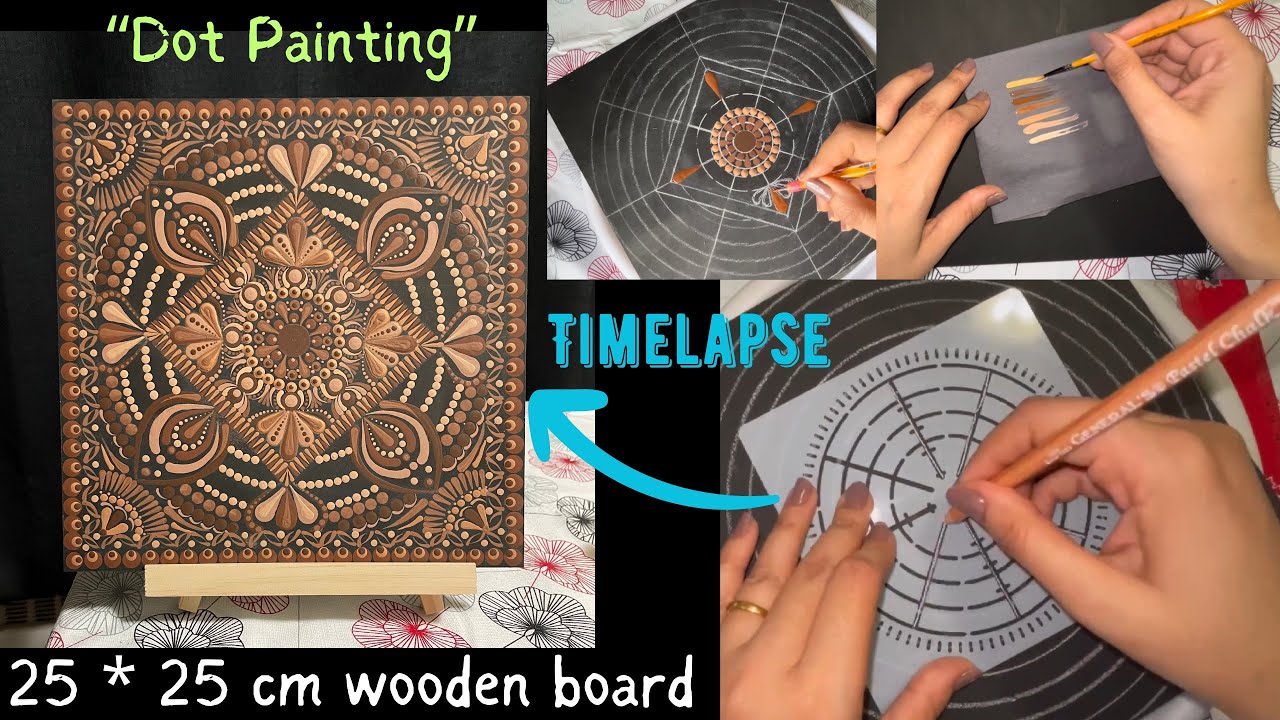 Dot Mandala Art | Brown Palette | Timelapse |swooshes |for beginners |easy dots | process |WallArt |