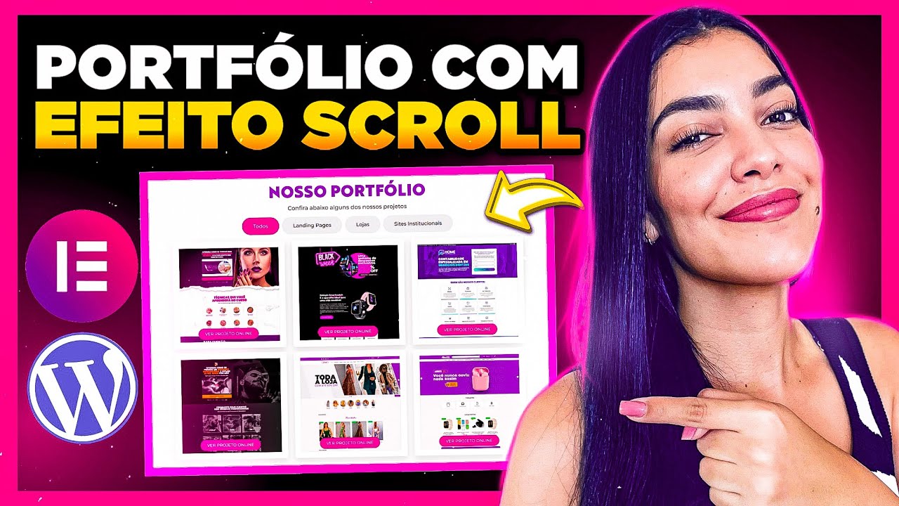 Como Criar Um Container de PORTFÓLIO no Elementor com Tabs [+ Efeito Scroll]