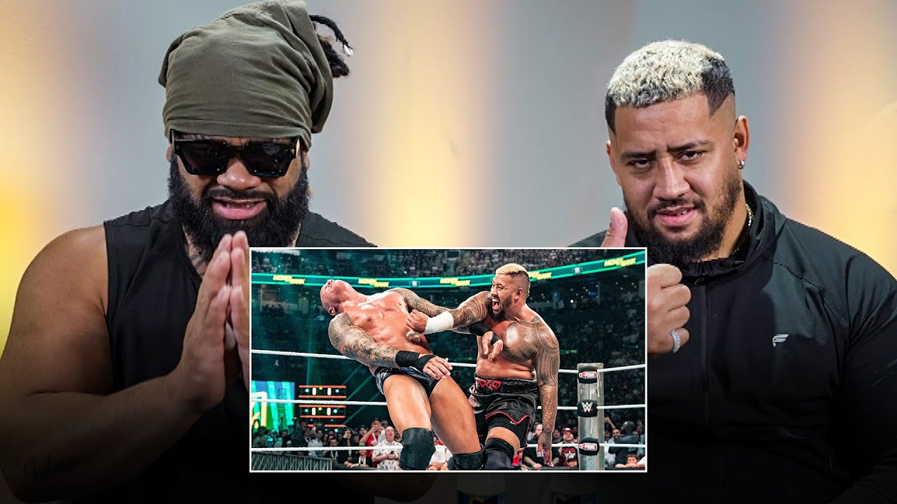 Реакция Джейкоба Фату и Соло Сикоа на командный матч Bloodline Money in the Bank: WWE Playback