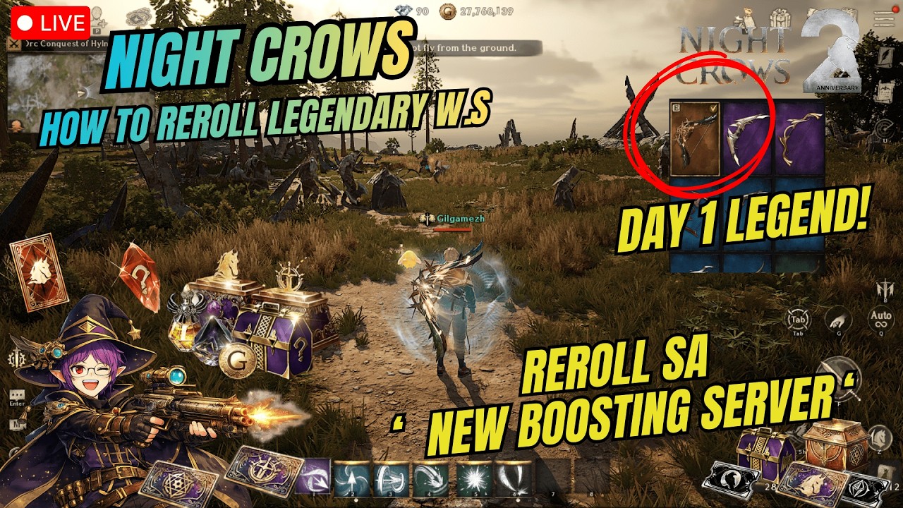 Night Crows 2nd Anniversary | Legendary W.S Reroll!  ( Tagalog )
