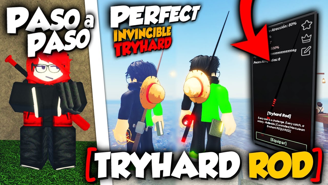 como conseguir CA&Ntilde;A TRYHARD en FISCH ROBLOX