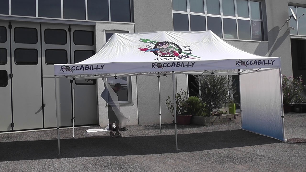 Gazebo pieghevoli pubblicitari 3x6 metri | Stampa tetto full print e laterali