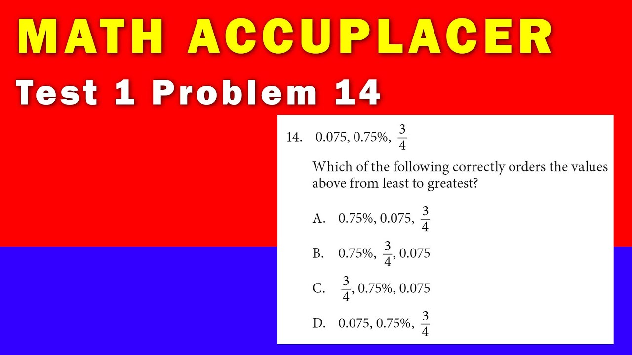 Тест по математике Accuplacer - Тест 1, Задача 14