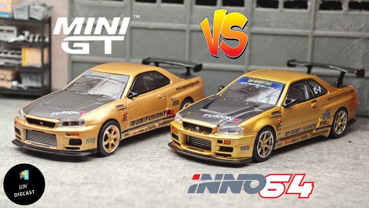 Nissan Skyline GT-R R34 Top Secret | BRAND COMPARISON | Mini GT VS Inno64
