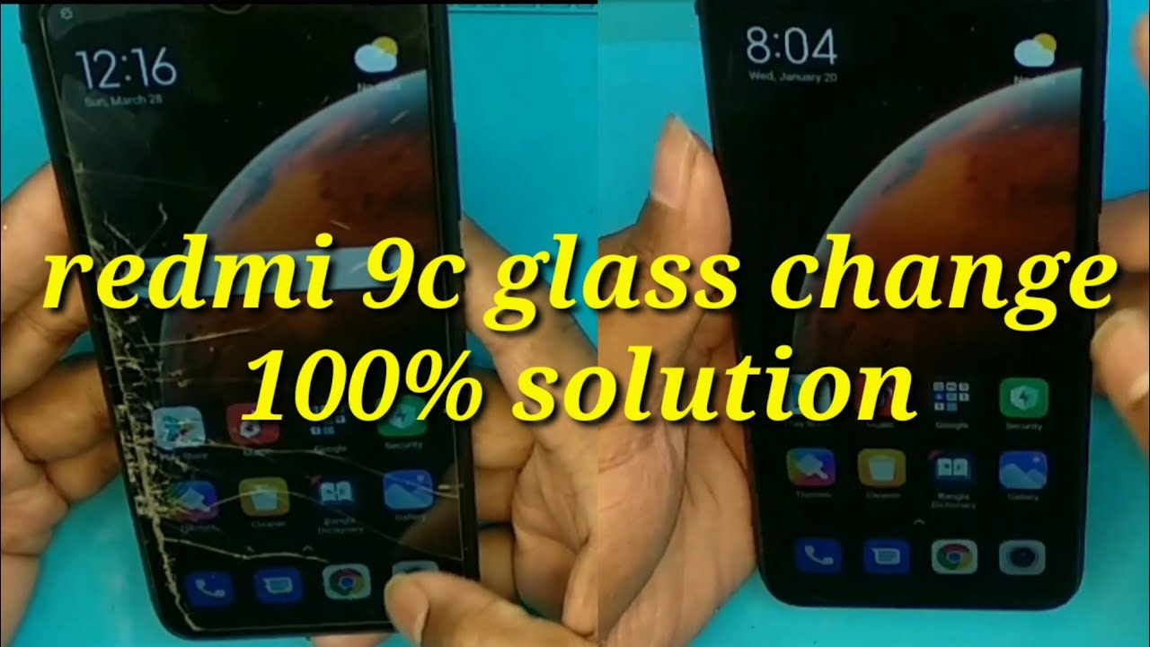 redmi 9c broken glass replacement with 100% guideline.