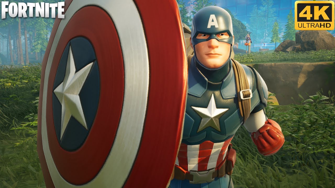 Captain America Gameplay with Captain America Shield Mythic - Fortnite (4K 60FPS)