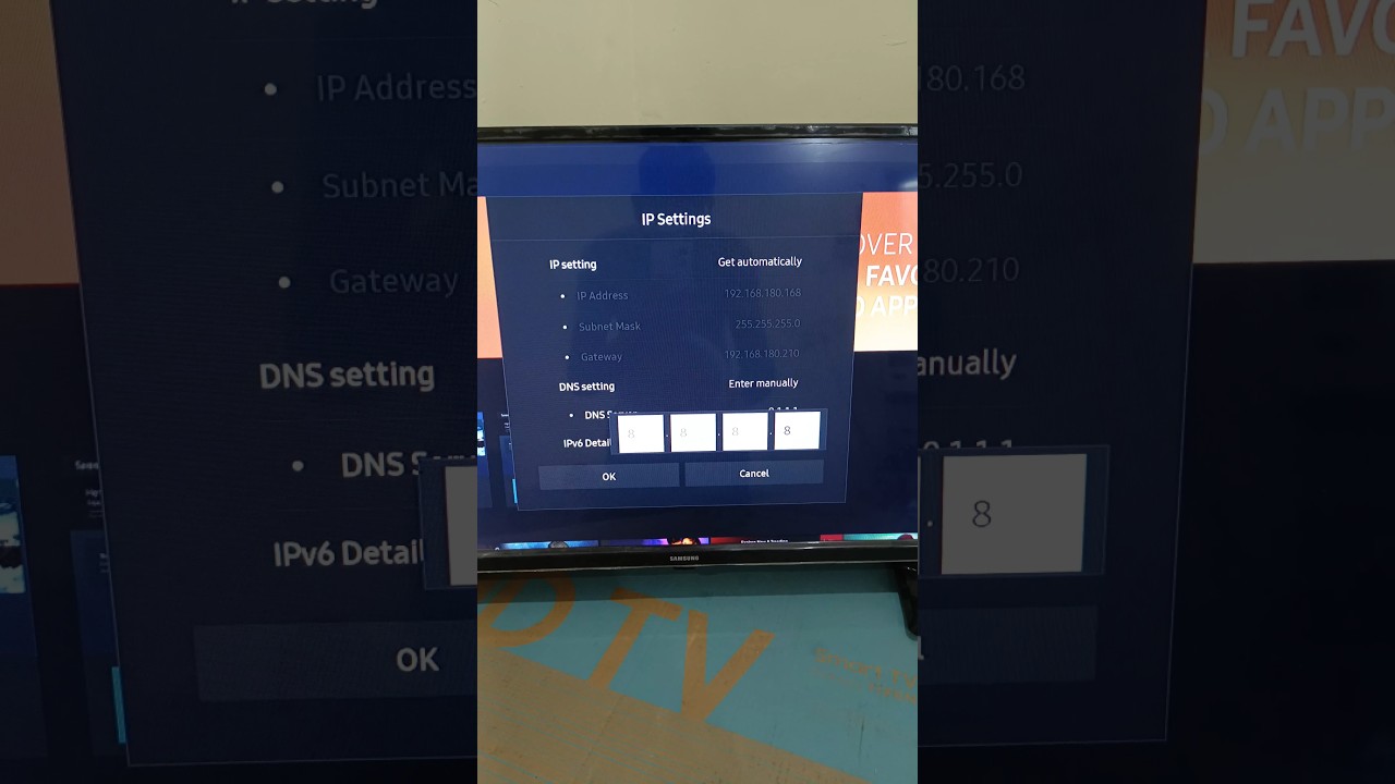 change DNS server in samsung smart tv #dns #tv #shorts