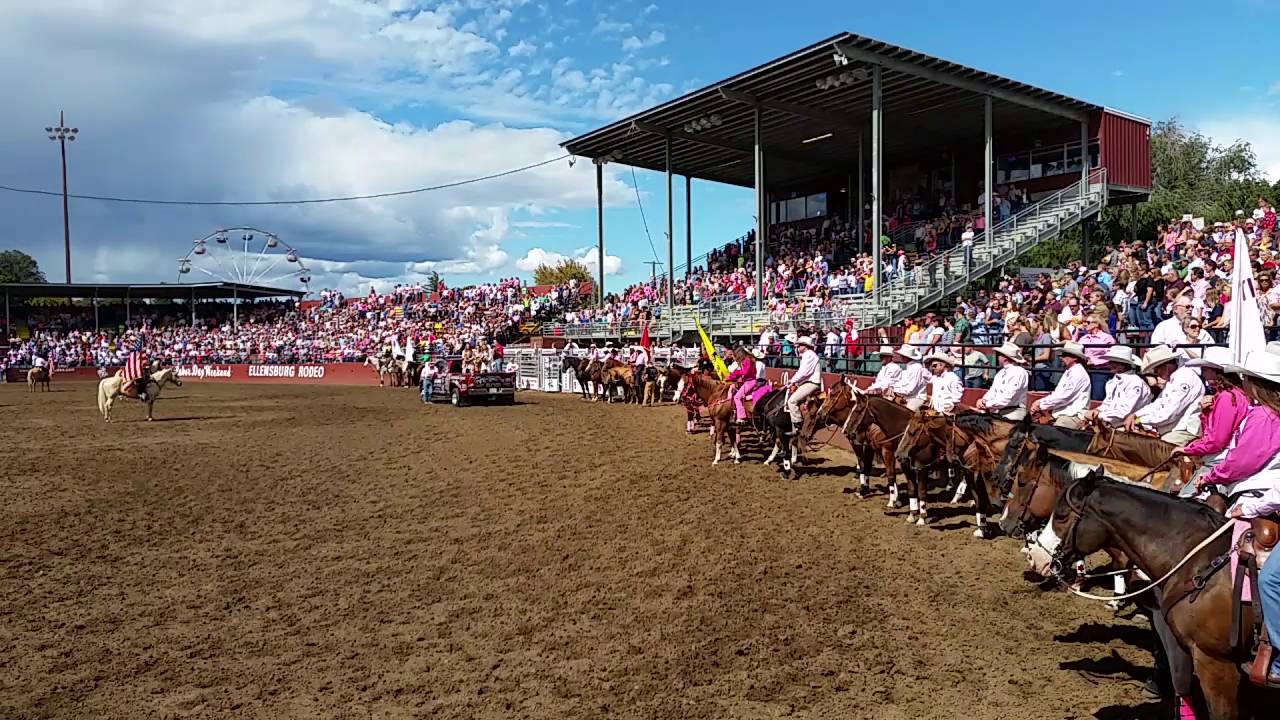 Justin McKee introducing the National Anthem at Ellensburg Rodeo