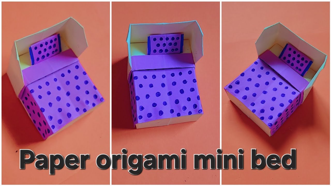 How to make paper origami mini bed | home furniture 